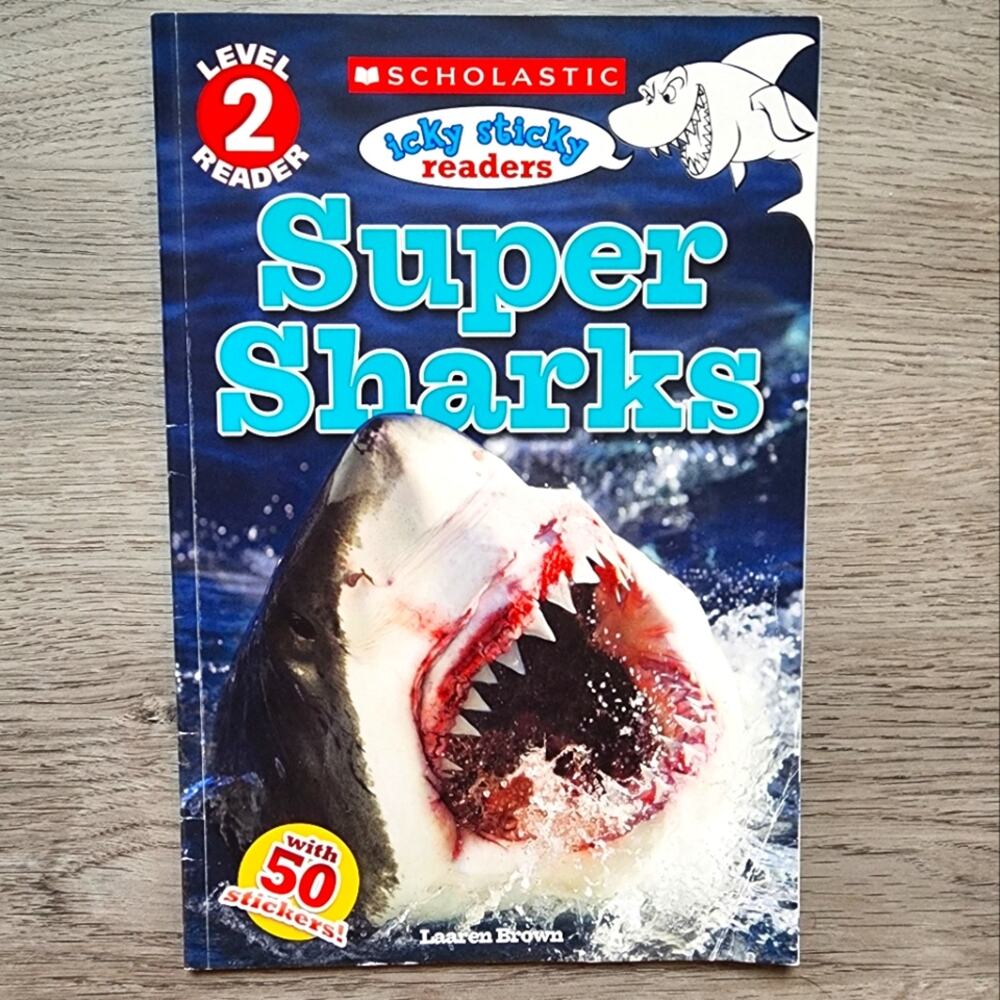 Super Sharks Level 2 Reader Children's Nonfiction Paperback Sticker Photo Book